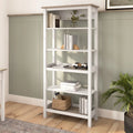 Tall 5-Shelf Bookcase with Adjustable Shelves - Modern Farmhouse Style