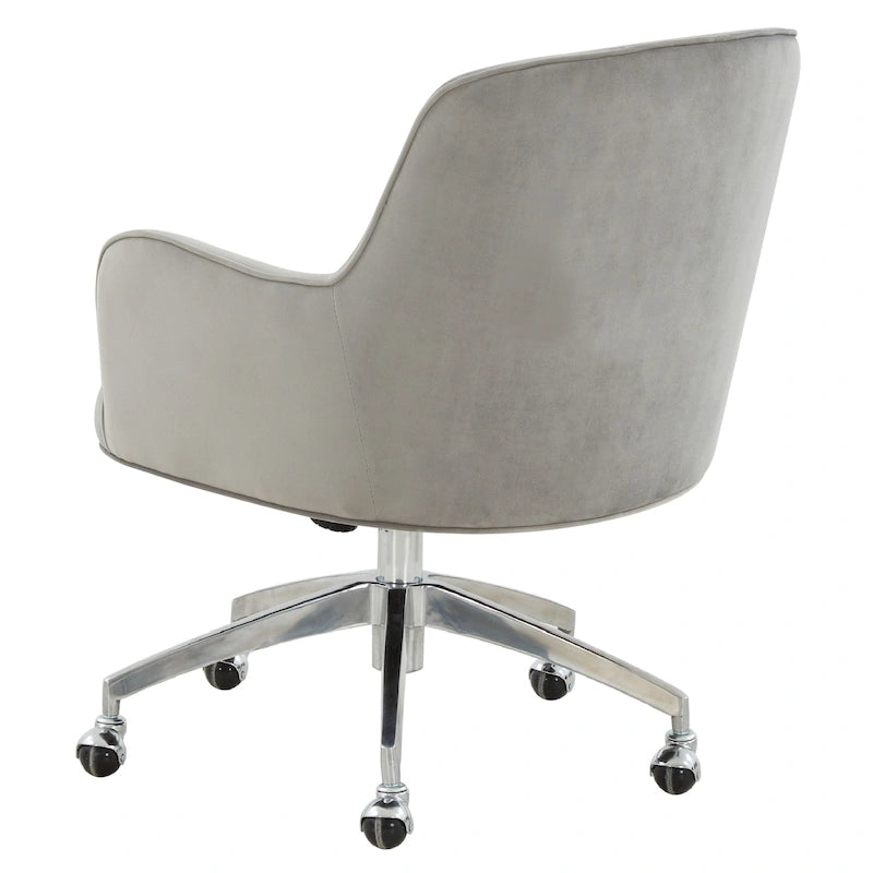 Adjustable Velvet Swivel Desk Chair with Glamorous Base - 26.5W x 27.8D x 33.3H