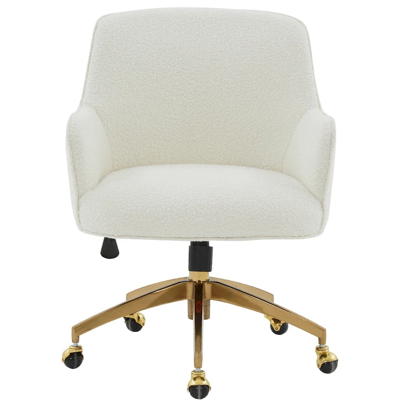 Adjustable Velvet Swivel Desk Chair with Glamorous Base - 26.5W x 27.8D x 33.3H