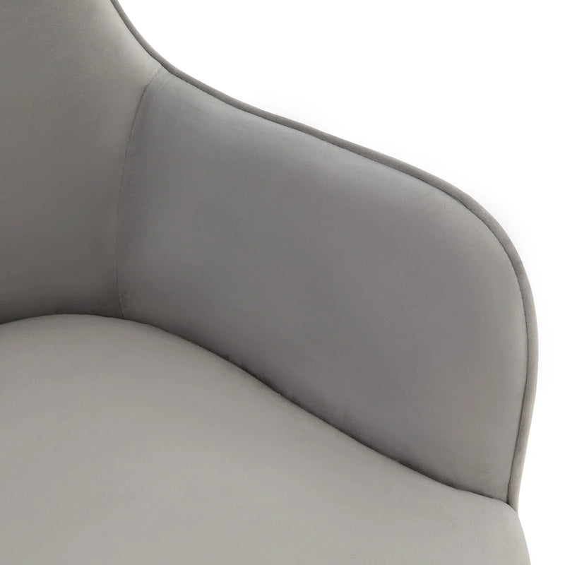 Adjustable Velvet Swivel Desk Chair with Glamorous Base - 26.5W x 27.8D x 33.3H