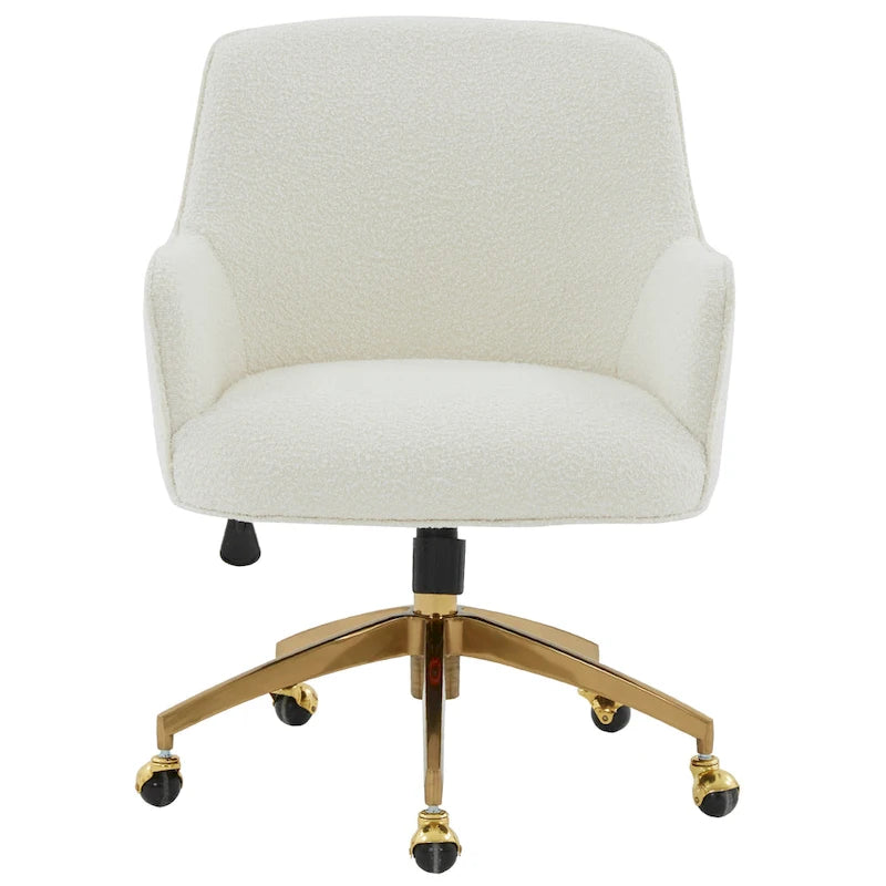 Adjustable Velvet Swivel Desk Chair with Glamorous Base - 26.5W x 27.8D x 33.3H