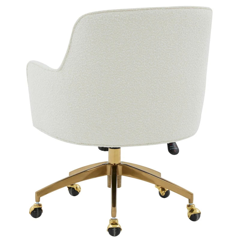 Adjustable Velvet Swivel Desk Chair with Glamorous Base - 26.5W x 27.8D x 33.3H