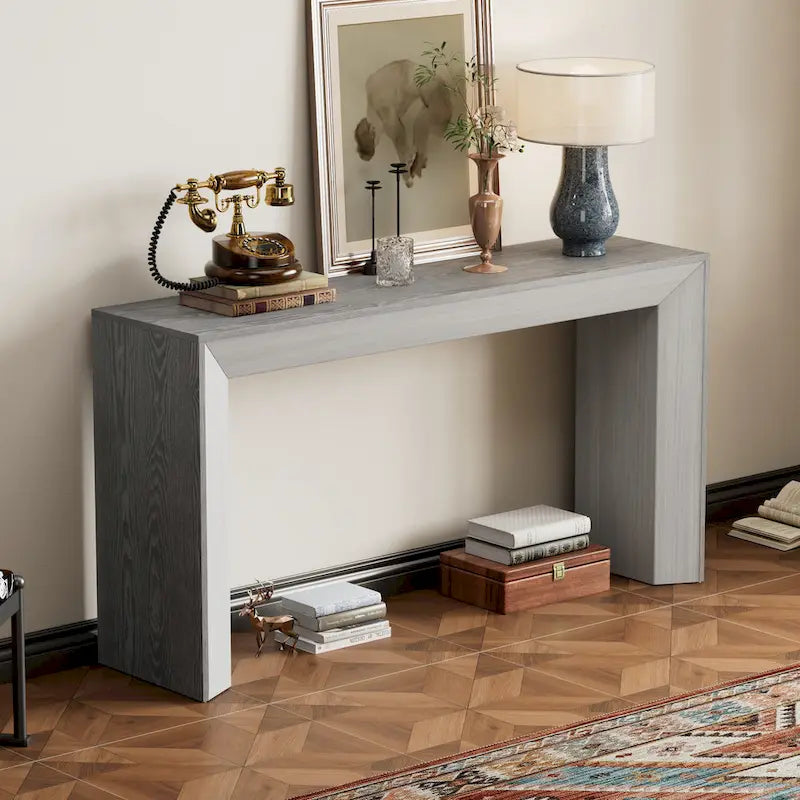 Christopher Knight Home - Mirod Elegant Console Table with Fireplace-Inspired Design and Wood Veneer Top