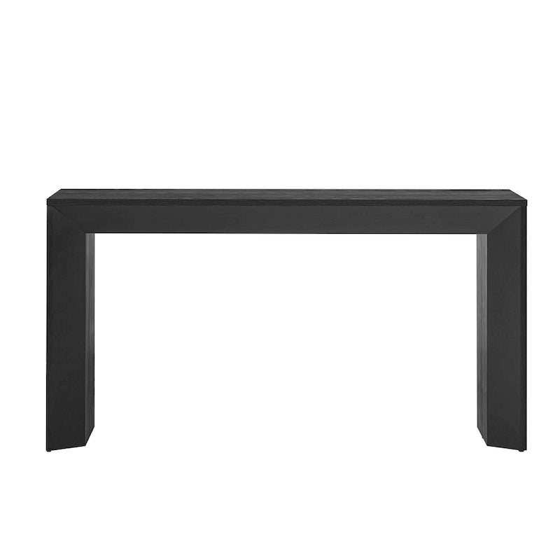 59-Inch Fireplace-Inspired Console Table with Wood Veneer Top