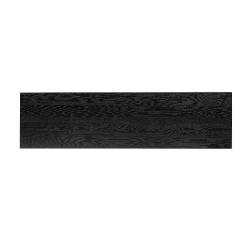 59-Inch Fireplace-Inspired Console Table with Wood Veneer Top