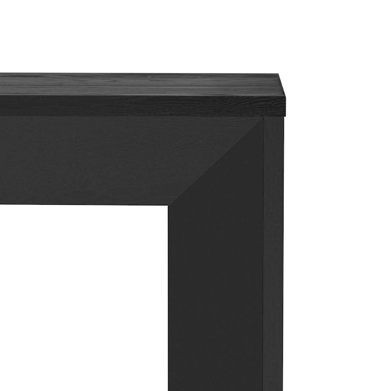 59-Inch Fireplace-Inspired Console Table with Wood Veneer Top