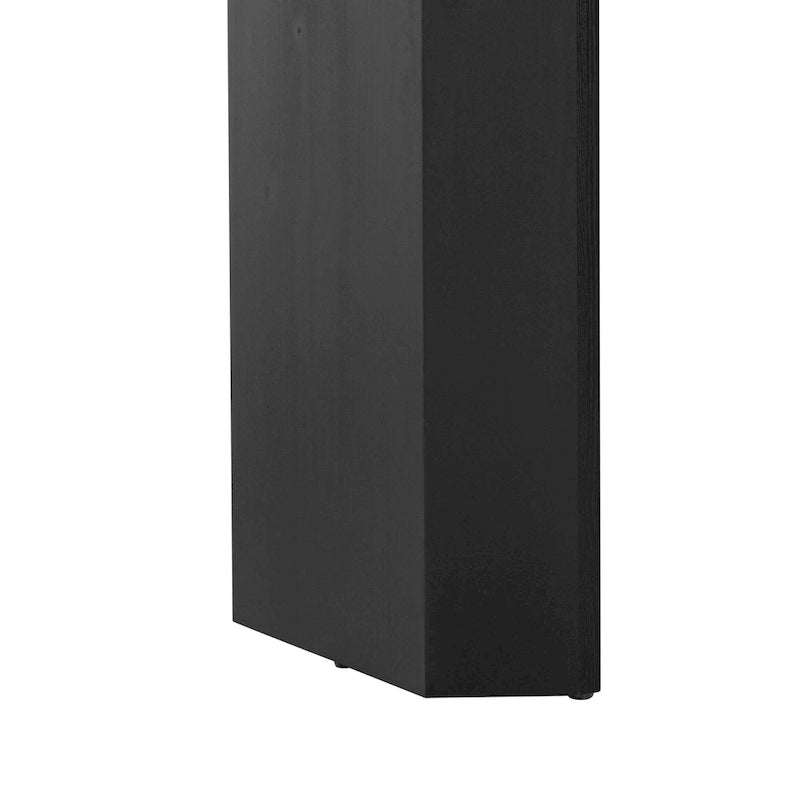 59-Inch Fireplace-Inspired Console Table with Wood Veneer Top