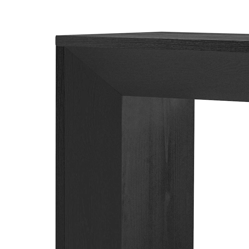 59-Inch Fireplace-Inspired Console Table with Wood Veneer Top