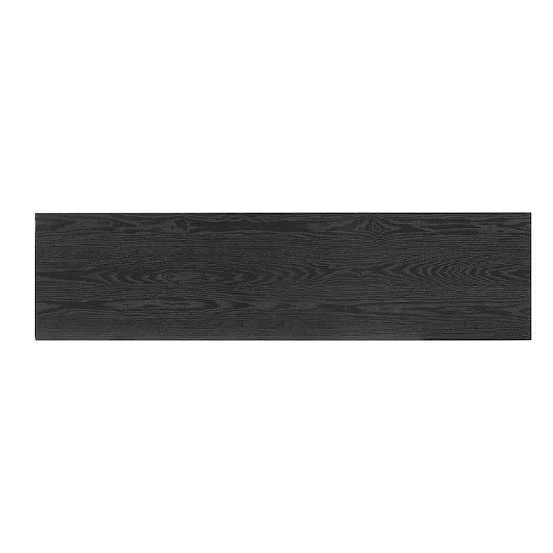 59-Inch Fireplace-Inspired Console Table with Wood Veneer Top