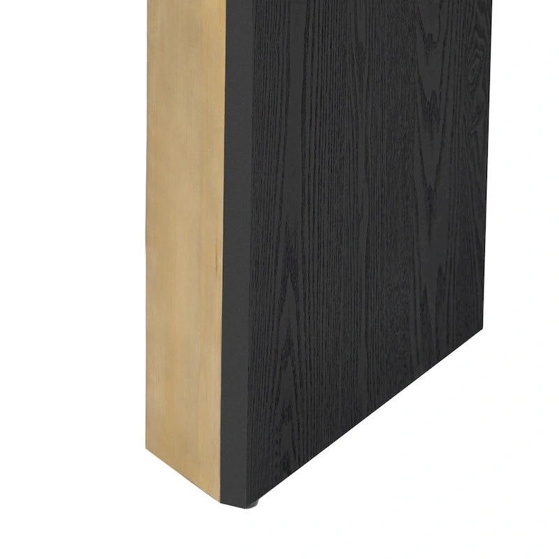 59-Inch Fireplace-Inspired Console Table with Wood Veneer Top