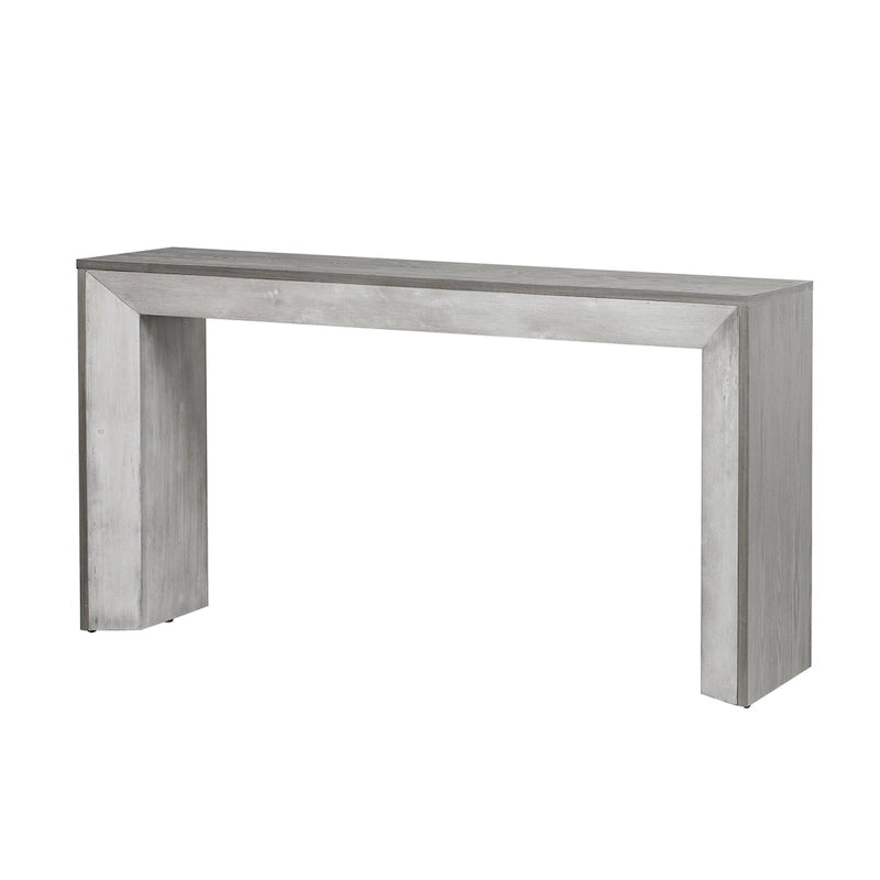 59-Inch Fireplace-Inspired Console Table with Wood Veneer Top