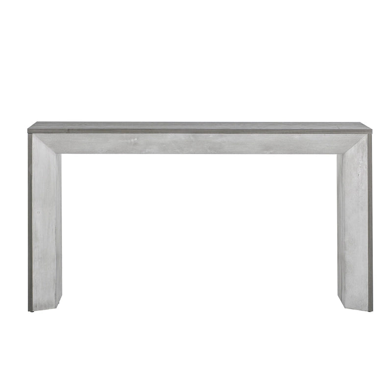 59-Inch Fireplace-Inspired Console Table with Wood Veneer Top
