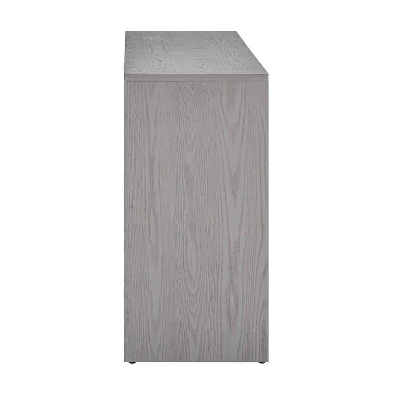 59-Inch Fireplace-Inspired Console Table with Wood Veneer Top