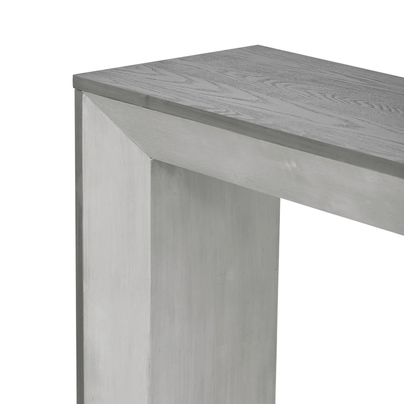59-Inch Fireplace-Inspired Console Table with Wood Veneer Top