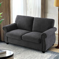 Mid-Century Velvet Loveseat with Solid Wood Legs and Nailhead Trim
