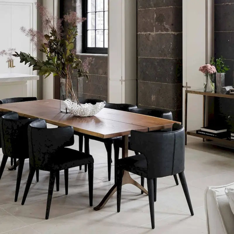 Extended Wingback Dining Chair in Velvet or PU Leather - Fully Assembled