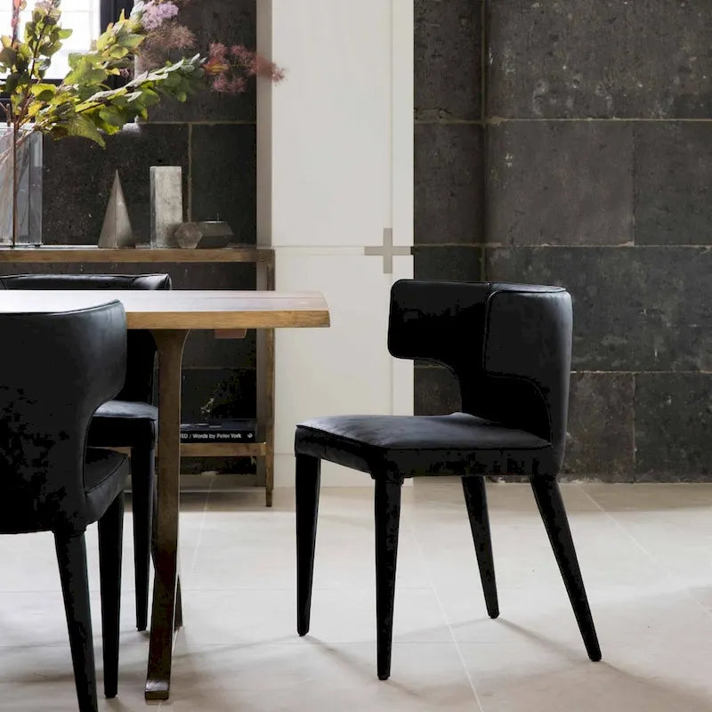Extended Wingback Dining Chair in Velvet or PU Leather - Fully Assembled