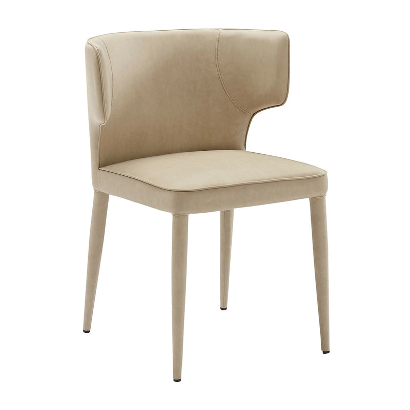 Extended Wingback Dining Chair in Velvet or PU Leather - Fully Assembled