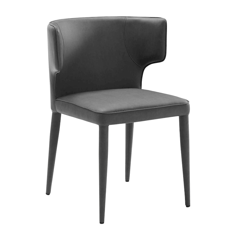 Extended Wingback Dining Chair in Velvet or PU Leather - Fully Assembled
