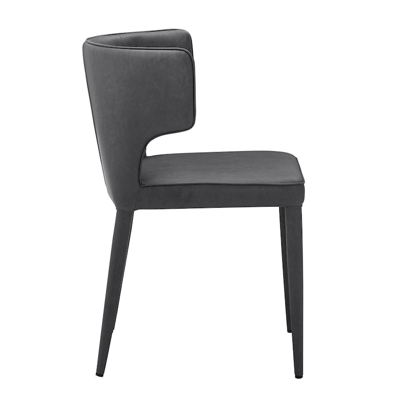 Extended Wingback Dining Chair in Velvet or PU Leather - Fully Assembled