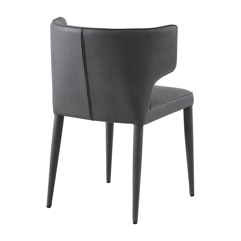 Extended Wingback Dining Chair in Velvet or PU Leather - Fully Assembled