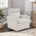 Swivel Accent Armchair with Plush Headrest and Removable Cushion