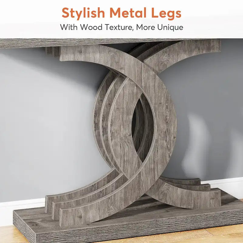 39-Inch Farmhouse Console Table with Metal Legs - Entryway Sofa Table