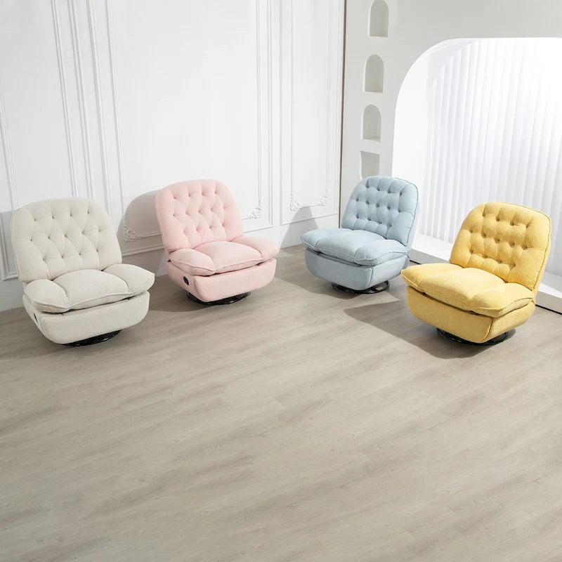 Oversized Chenille Swivel Glider Recliner with 360° Rotation and Extended Footrest
