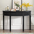 51-Inch Modern Curved Console Table with Vertical Stripe Drawers