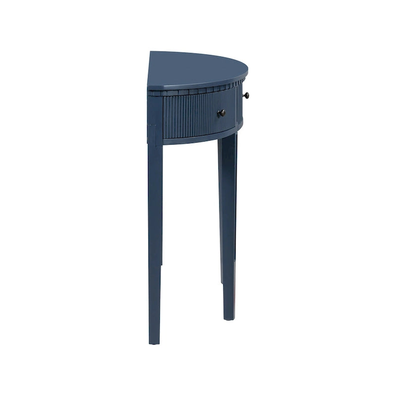 51-Inch Modern Curved Console Table with Vertical Stripe Drawers