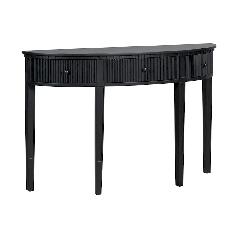 51-Inch Modern Curved Console Table with Vertical Stripe Drawers