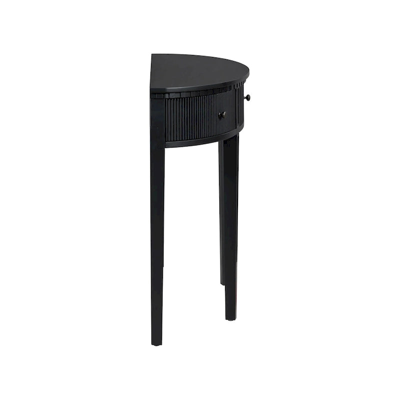 51-Inch Modern Curved Console Table with Vertical Stripe Drawers