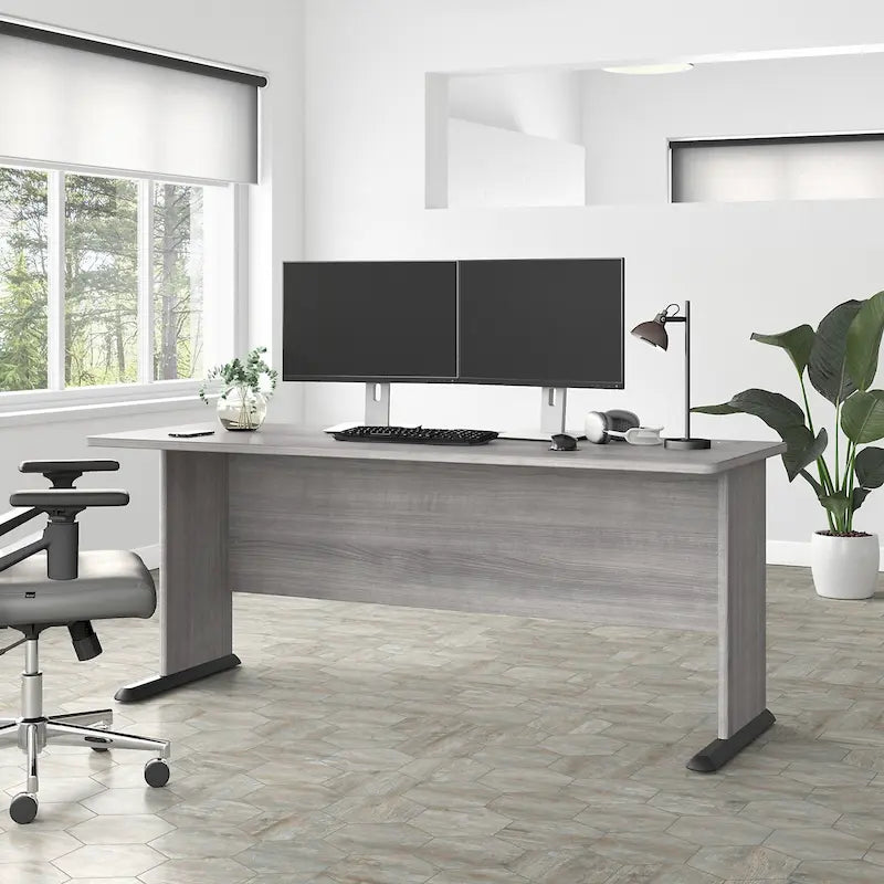 72-Inch Computer Desk with Wire Management and Wall Anchor Hardware