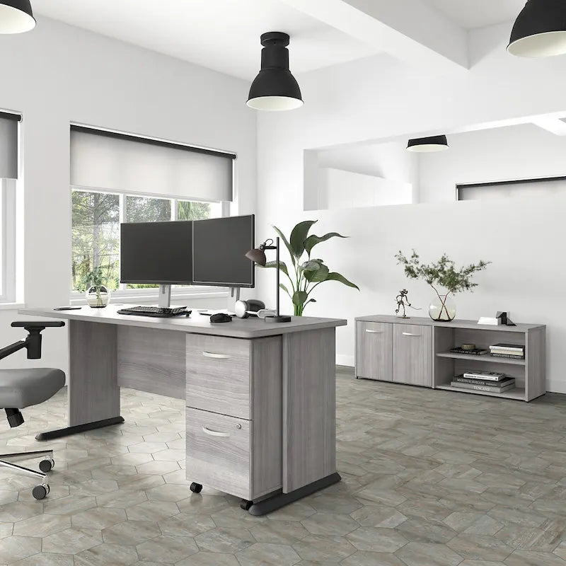 72-Inch Computer Desk with Wire Management and Wall Anchor Hardware