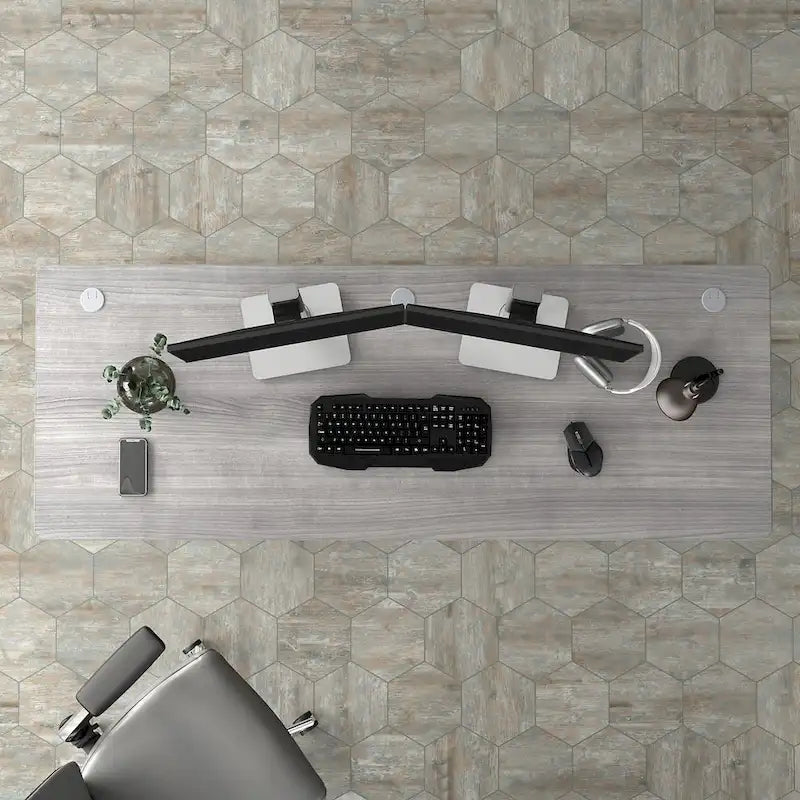 72-Inch Computer Desk with Wire Management and Wall Anchor Hardware
