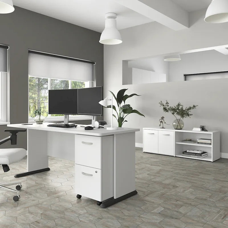 72-Inch Computer Desk with Wire Management and Wall Anchor Hardware
