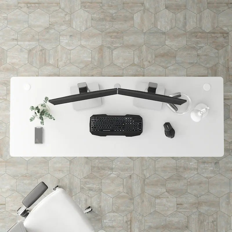 72-Inch Computer Desk with Wire Management and Wall Anchor Hardware