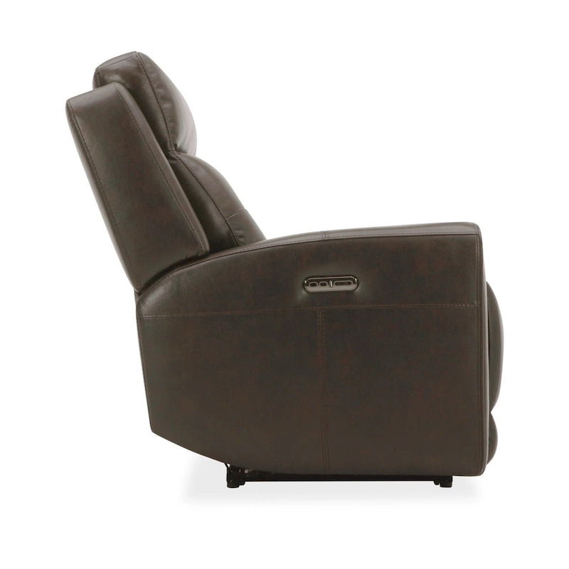 Carrington Top Grain Leather Power Recliner with Swivel Glide and Lumbar Support