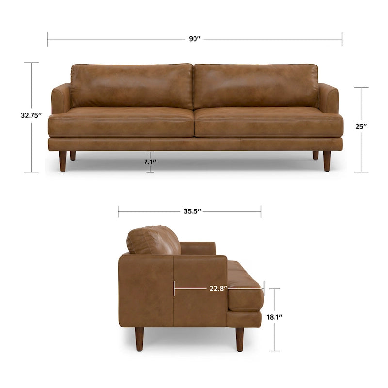 90-Inch Wide Mid-Century Modern Sofa