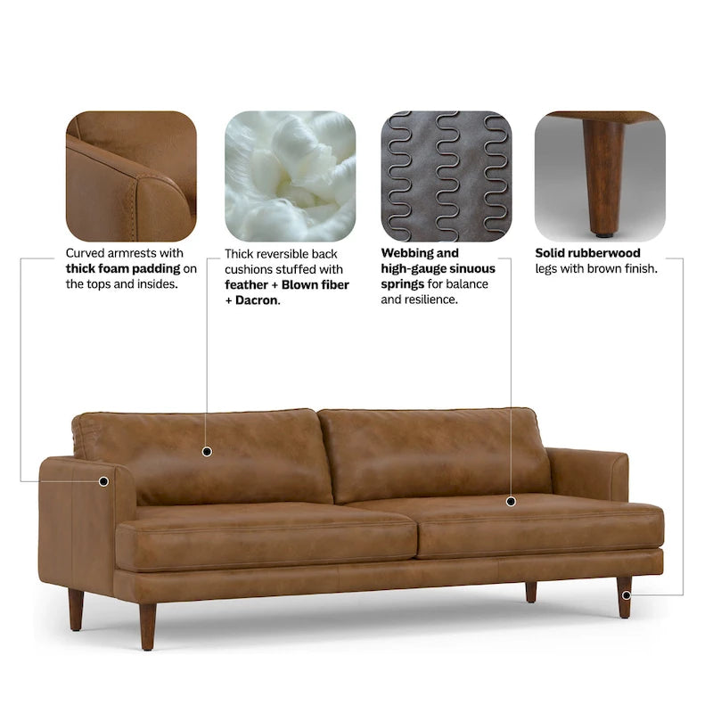 90-Inch Wide Mid-Century Modern Sofa