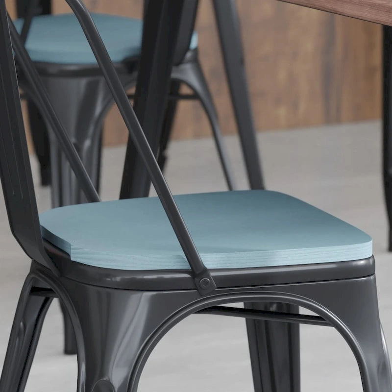 All-Weather Polyresin Seat for Colorful Metal Stools and Chairs-4 Pack