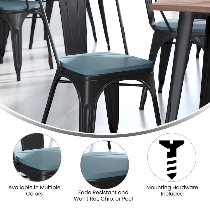 All-Weather Polyresin Replacement Seats for Metal Chairs and Stools - Set of 4