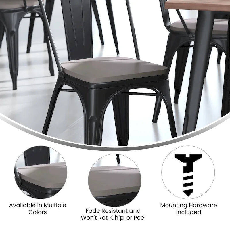 All-Weather Polyresin Replacement Seats for Metal Chairs and Stools - Set of 4