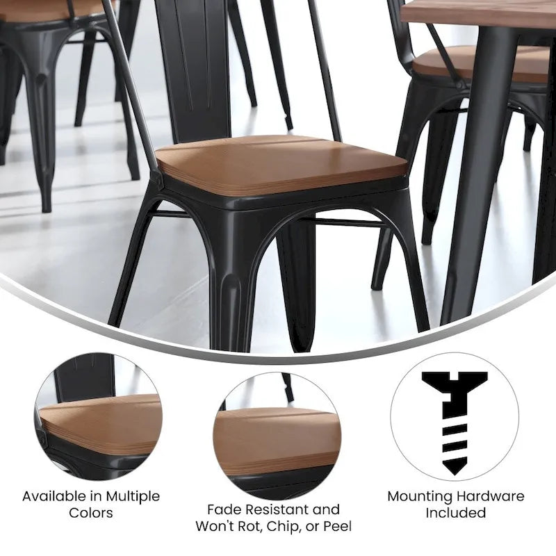 All-Weather Polyresin Replacement Seats for Metal Chairs and Stools - Set of 4