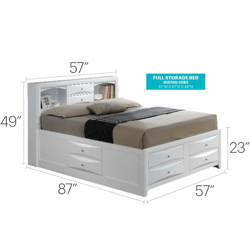 Full Size Panel Bed with Under-Bed Storage