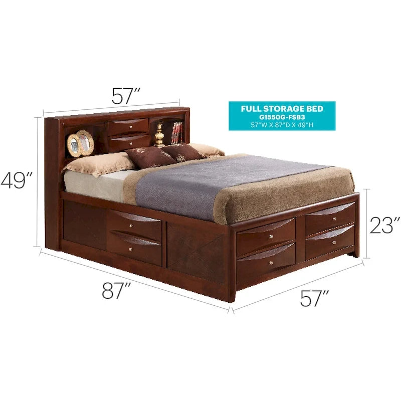 Full Size Panel Bed with Under-Bed Storage