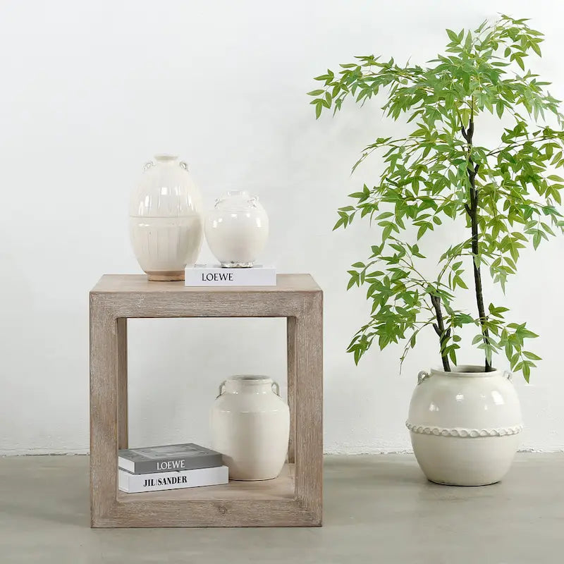 Ming Dynasty-Inspired Square Side Table - 21L x 21W x 22H Reclaimed Wood