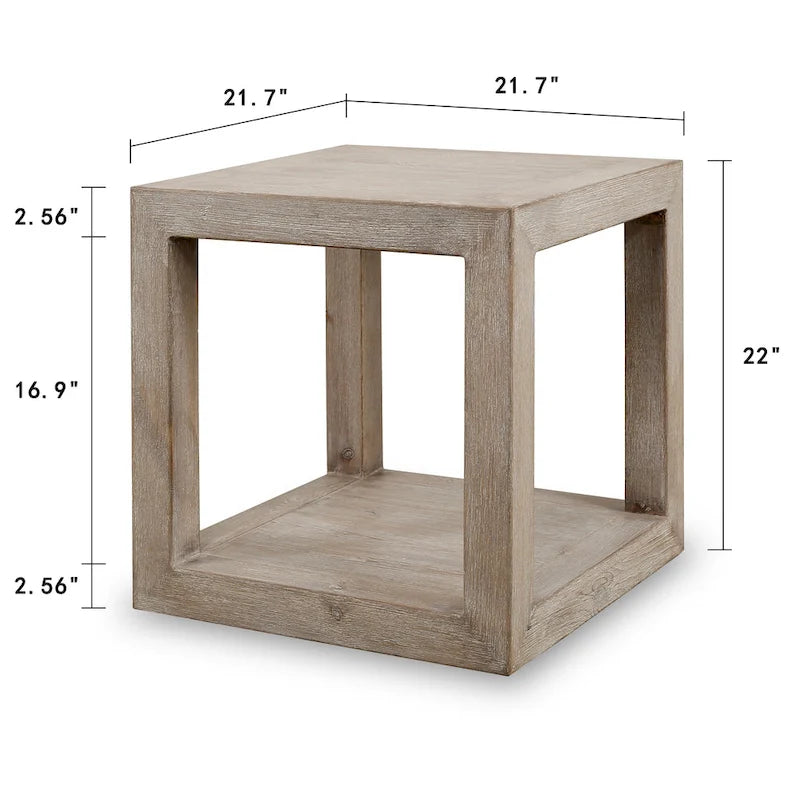 Ming Dynasty-Inspired Square Side Table - 21L x 21W x 22H Reclaimed Wood