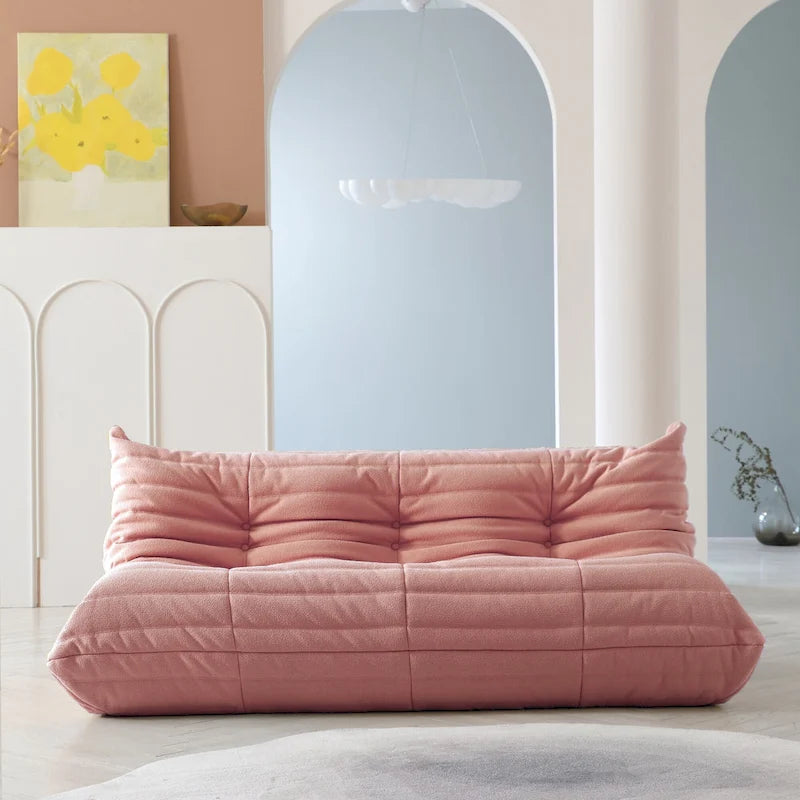 Teddy Velvet Floor Sofa - Lazy Bean Bag Couch, 1 to 3 Seats, 880 lb Capacity
