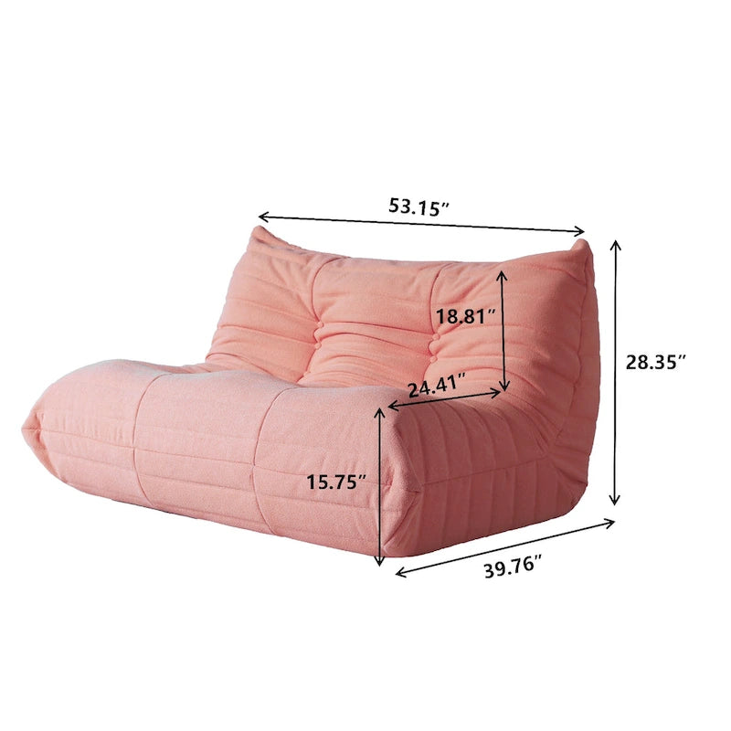 Teddy Velvet Floor Sofa - Lazy Bean Bag Couch, 1 to 3 Seats, 880 lb Capacity
